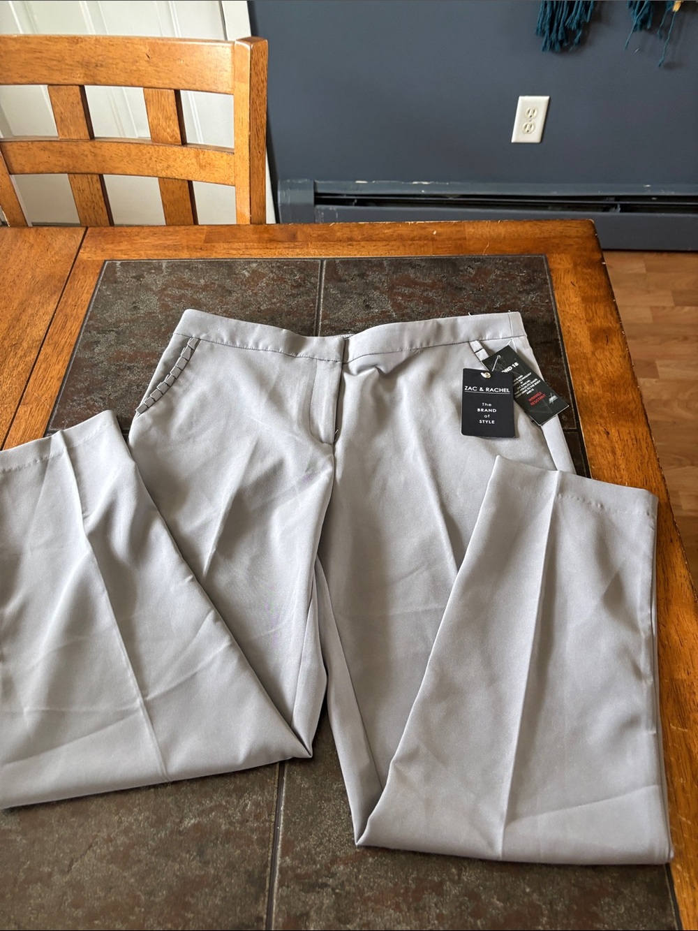 Zac & Rachel Light Gray Straight Dress Pants